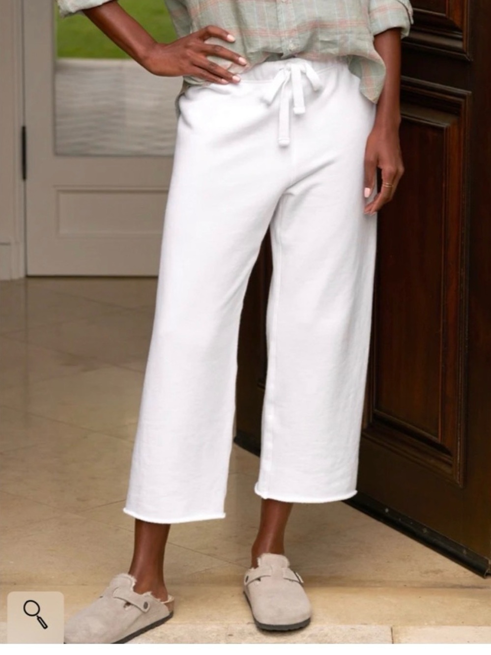 New Frank & Eileen Soft White fleece Catherine  Sweatpants S repaired